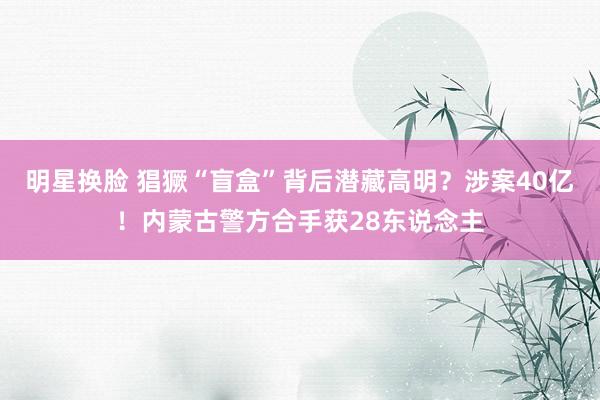 明星换脸 猖獗“盲盒”背后潜藏高明？涉案40亿！内蒙古警方合手获28东说念主