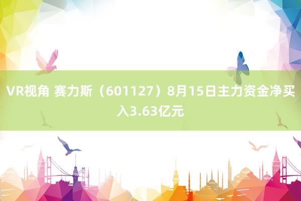 VR视角 赛力斯（601127）8月15日主力资金净买入3.63亿元