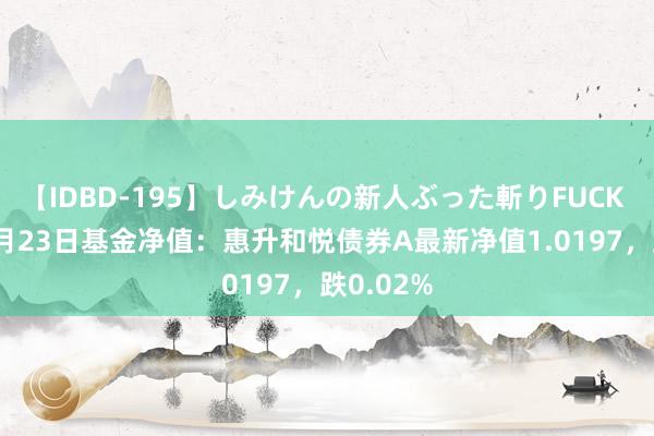 【IDBD-195】しみけんの新人ぶった斬りFUCK 6本番 8月23日基金净值：惠升和悦债券A最新净值1.0197，跌0.02%