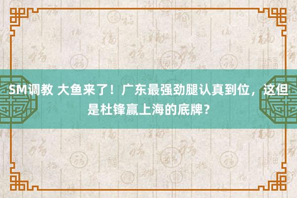 SM调教 大鱼来了！广东最强劲腿认真到位，这但是杜锋赢上海的底牌？
